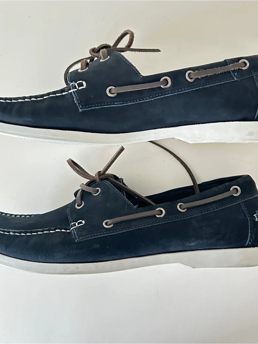 Marc Joseph New York Blue Navy Leather Boat Men's Shoes, Sz 13 Preowned, perfect